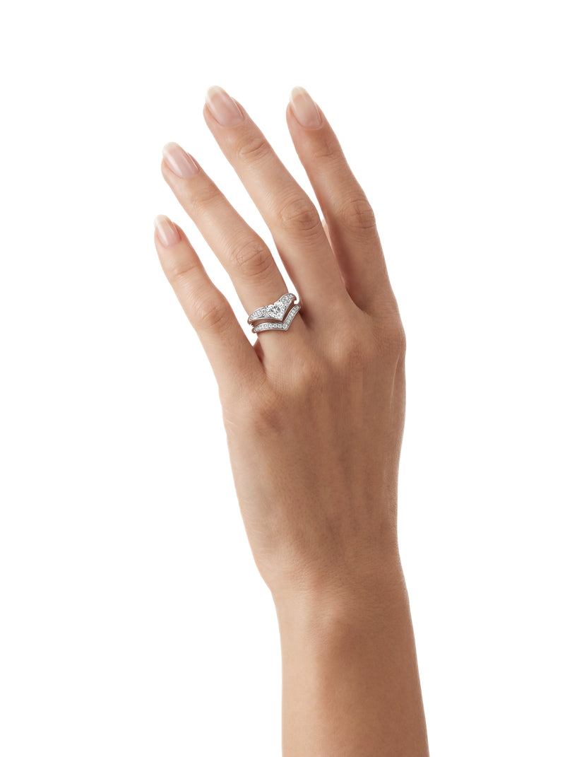 Bague Cluster (Duo) - Argent Blanc