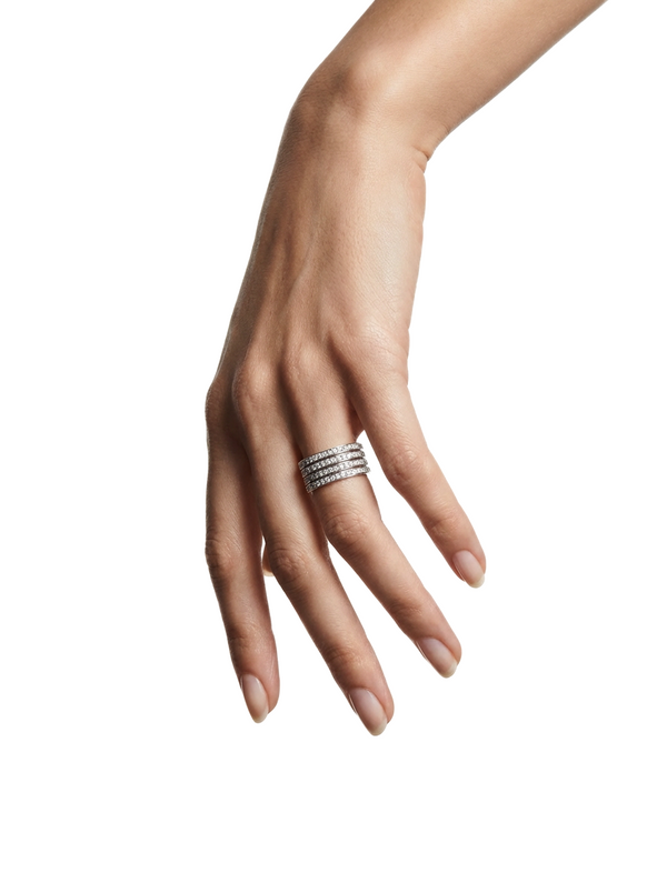 Bague Pave Mate - Argent Blanc