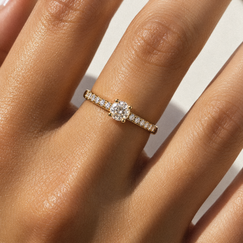 Diamond Solitaire Ring - Sterling Silver