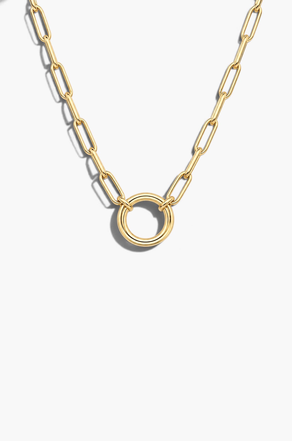 Latched Paperclip Necklace - White Gold Plated Silver