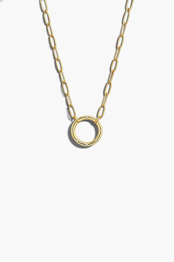 Diamond Necklace - White Gold Plated Silver