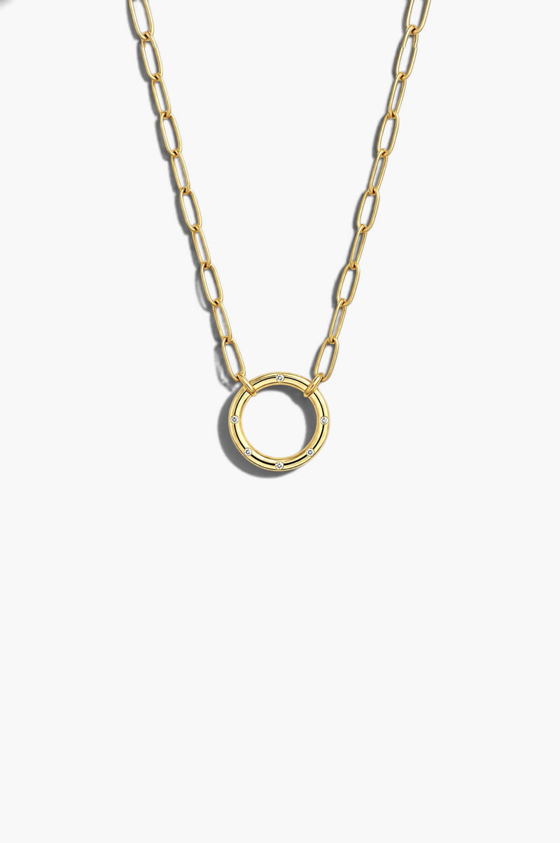 Diamond Necklace - White Gold Plated Silver