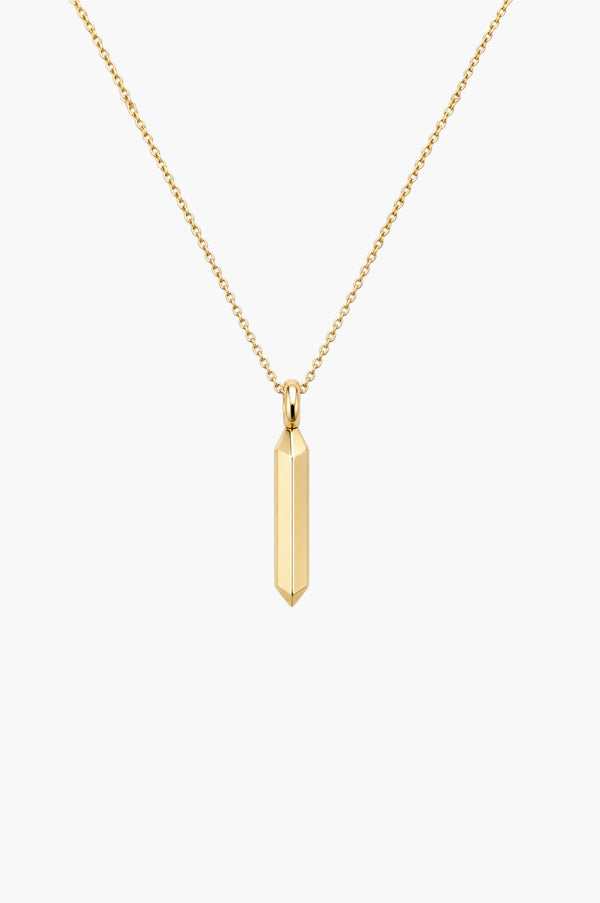 Amulet Necklace - White Gold Plated Silver