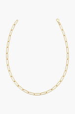 Paperclip Chain Necklace - White Gold Plated Silver