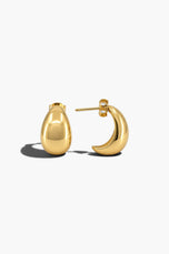 Domed Earrings - White Gold Plated Silver